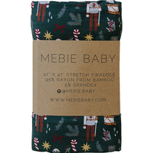 Load image into Gallery viewer, Mebie Baby Green Nutcracker Sustainable Bamboo Stretch Swaddle
