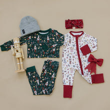 Load image into Gallery viewer, Mebie Baby Green Nutcracker Sustainable Bamboo Kids&#39; Cozy Pajamas Lounge Set
