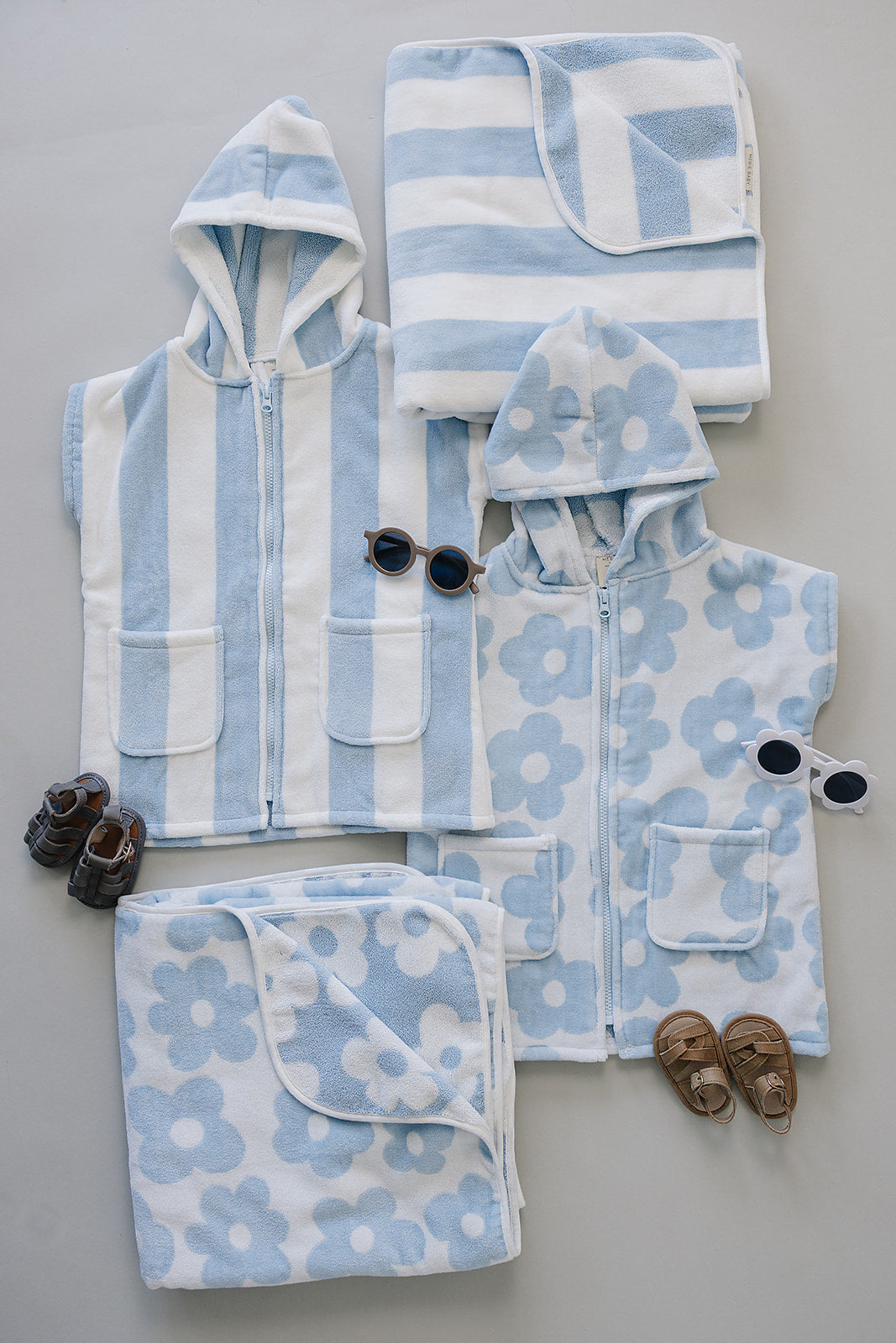 Mebie Baby Seaside Stripe Organic Cotton Beach Towel – Optional Name Embroidery