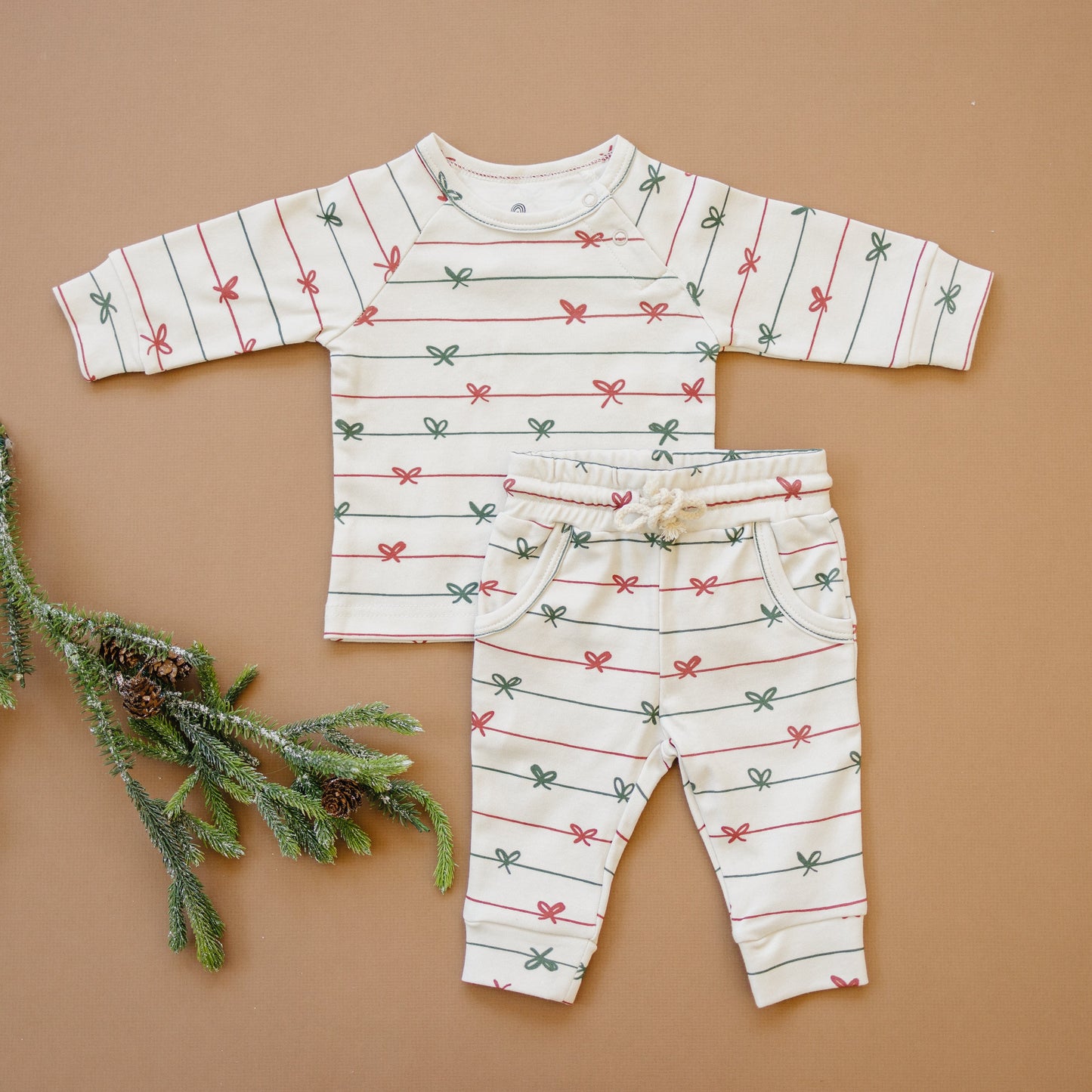 Tied with a Bow Christmas Organic Cotton Lounge Set
