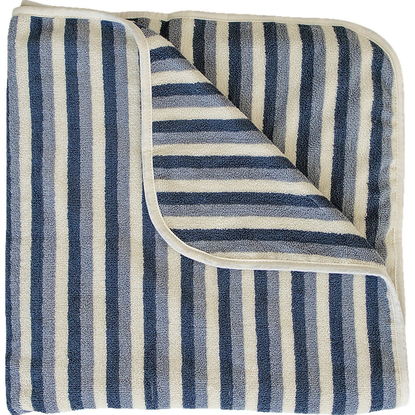 Mebie Baby Blue Stripe Organic Cotton Beach Towel | Non-Toxic, Eco-Friendly Beach Towel for Kids