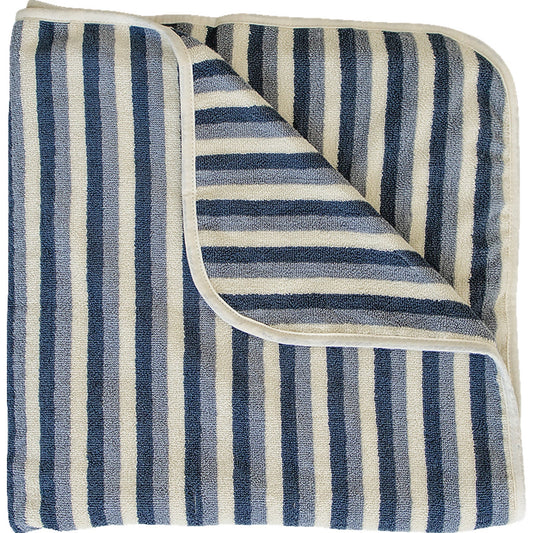 Mebie Baby Blue Stripe Organic Cotton Beach Towel | Non-Toxic, Eco-Friendly Beach Towel for Kids