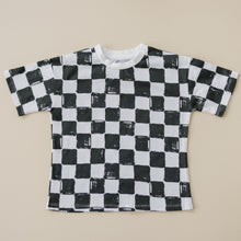 Load image into Gallery viewer, Organic Cotton Black &amp; White Checkered Shorts Set
