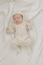 Load image into Gallery viewer, Luna + Luca Bow Cashmere Luxxe Baby Jumpsuit, Bonnet and Bootie Set
