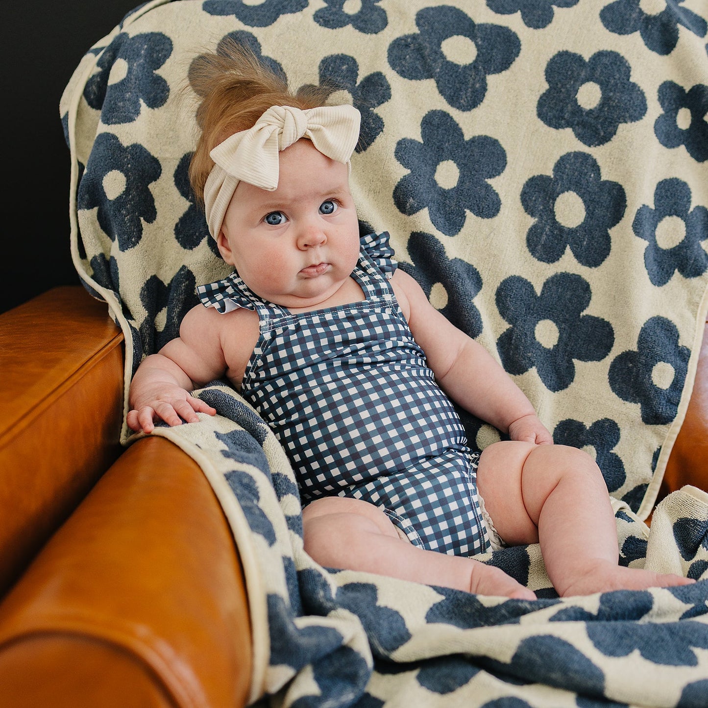 Mebie Baby Organic Cotton Floral Beach Towel - Eco-Friendly, Non-Toxic Full-Size Beach & Bath Towel for Kids