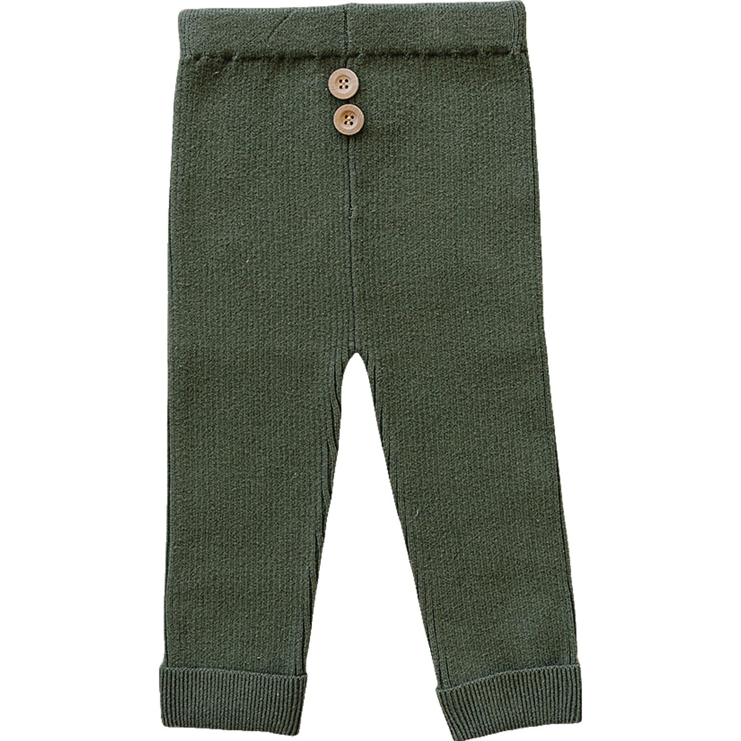 Mebie Baby Olive Organic Cotton Knit Leggings