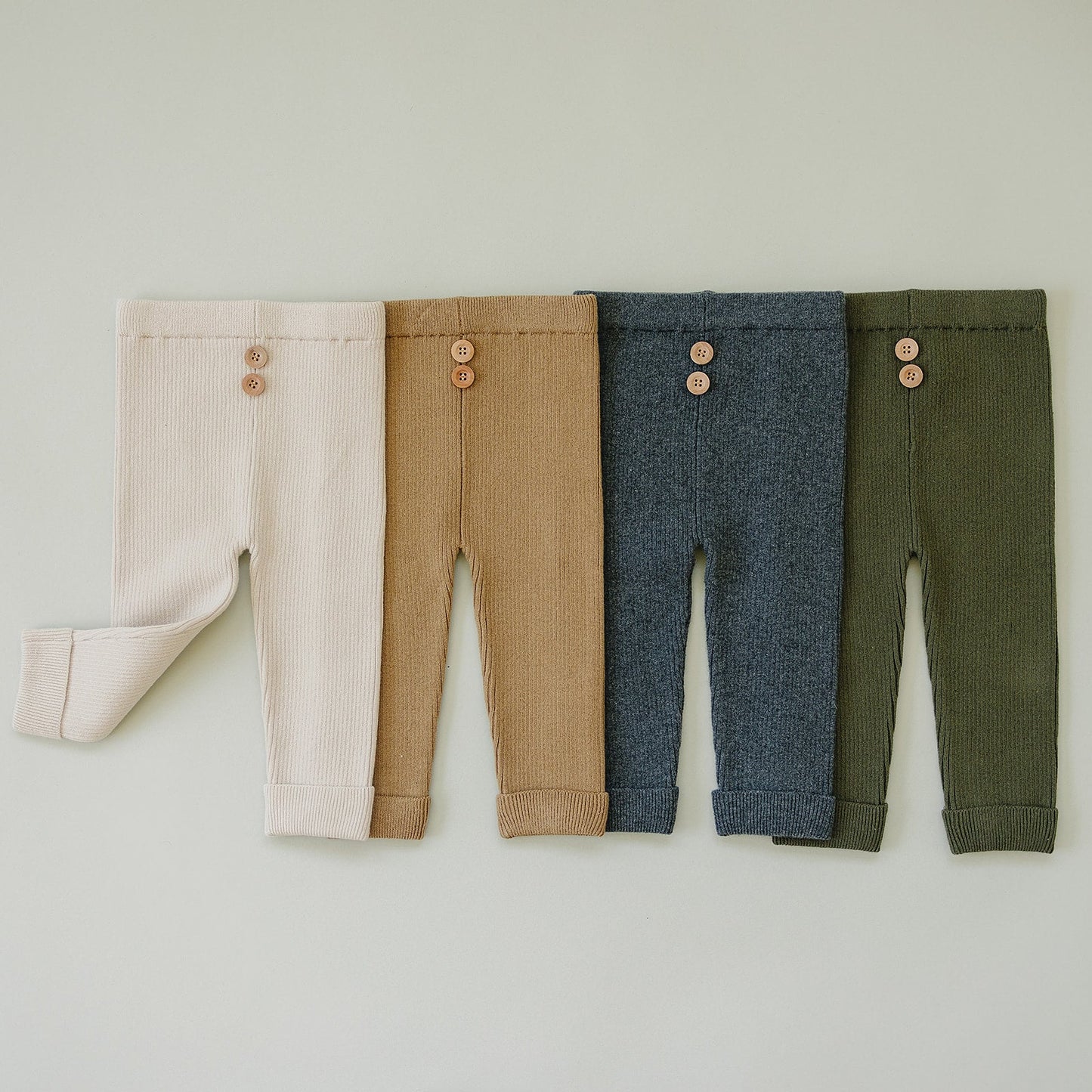 Mebie Baby Olive Organic Cotton Knit Leggings