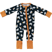 Load image into Gallery viewer, Mebie Baby Ghosts Halloween Bamboo Zipper Baby Onesie Pajamas
