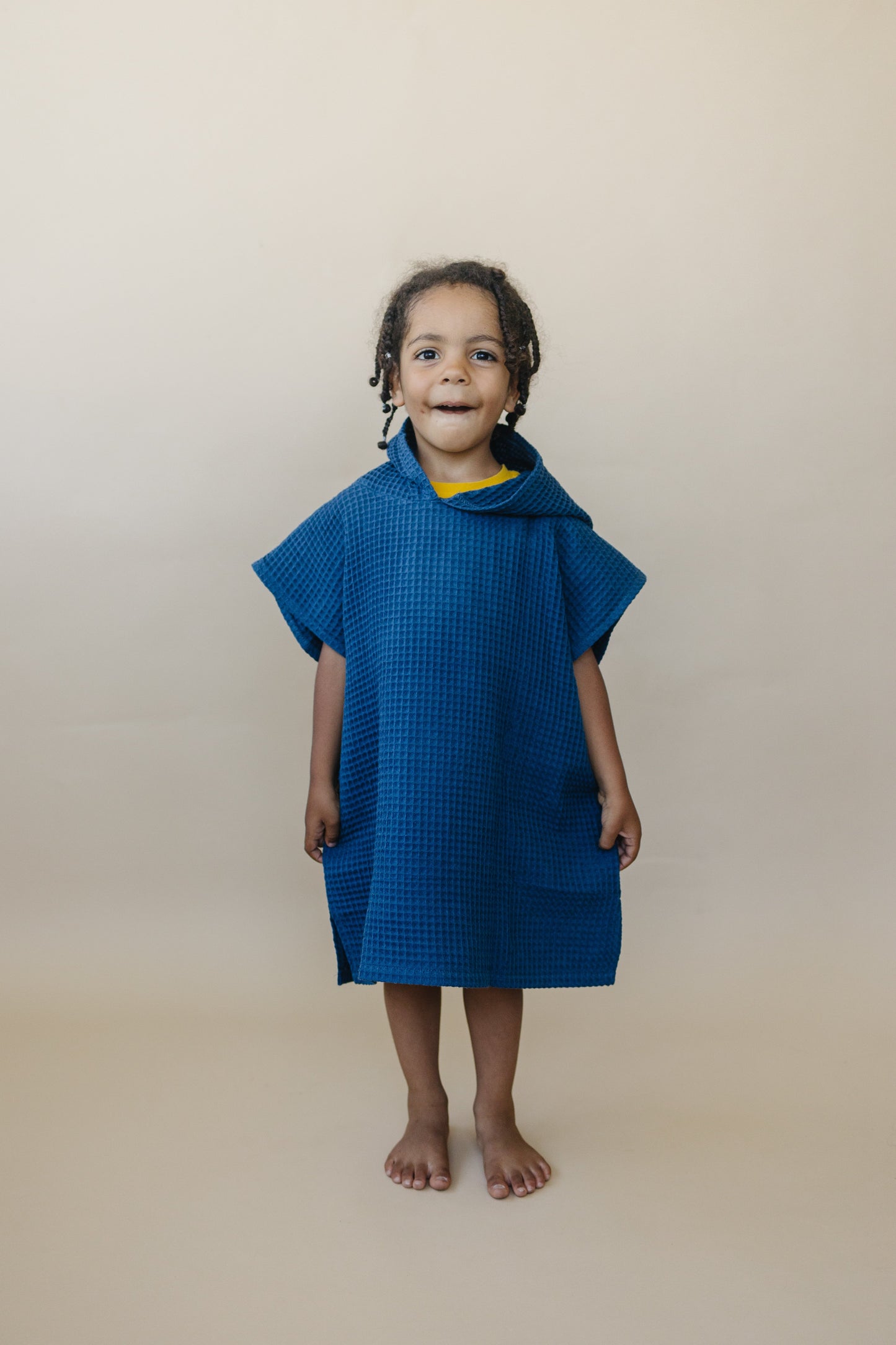 Organic Cotton Kids Waffle Beach Towel Poncho - more colors