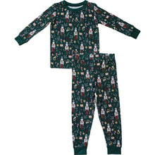 Load image into Gallery viewer, Mebie Baby Green Nutcracker Sustainable Bamboo Kids&#39; Cozy Pajamas Lounge Set
