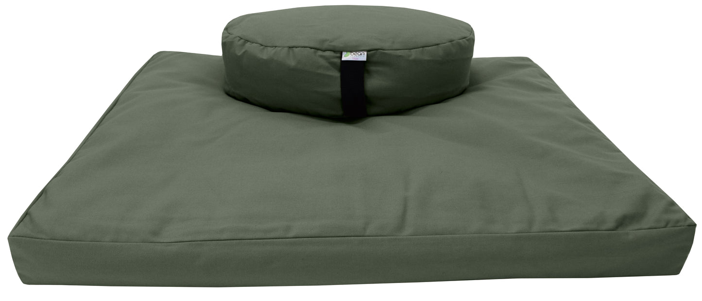 Meditation Cushion Set Zafu and Zabuton - Cotton ..Made in USA