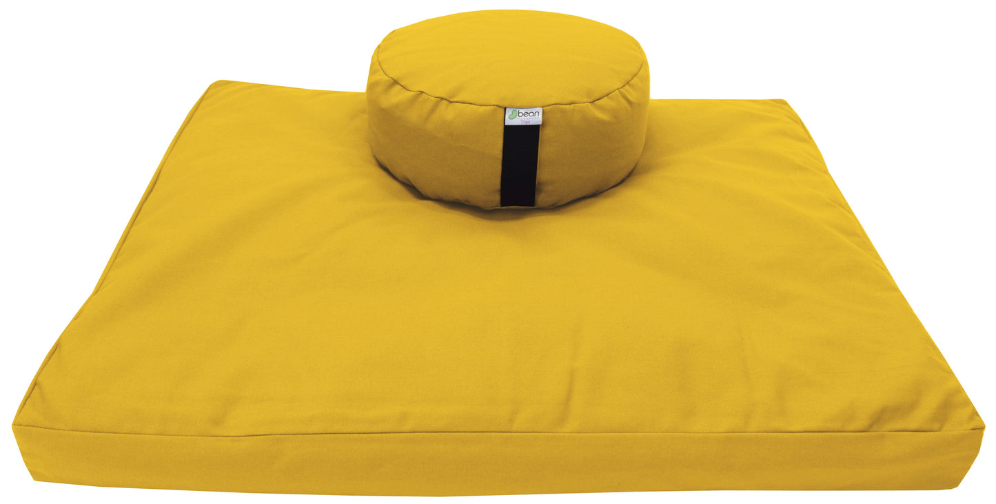 Meditation Cushion Set Zafu and Zabuton - Cotton ..Made in USA