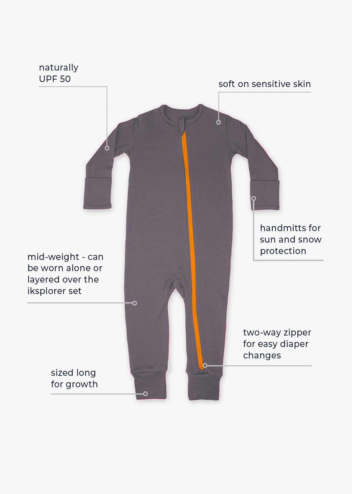 Baby Zippy – 100% Merino Wool - Midlayer