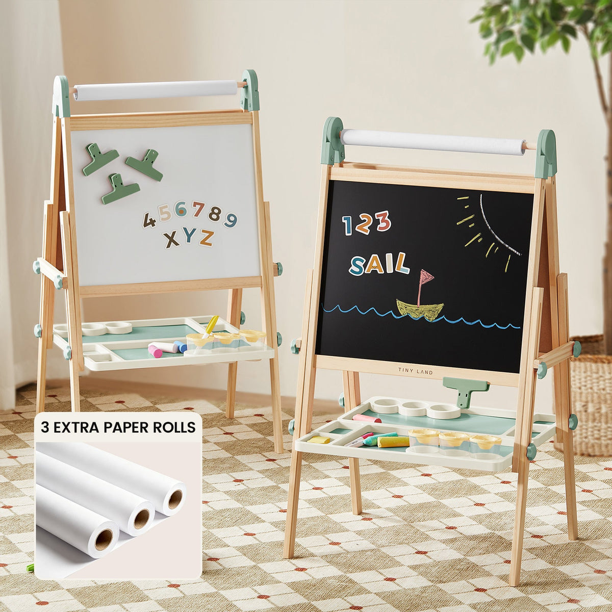 Tiny Land Magnitales Double-Sided Art Easel & Paper Roll Set