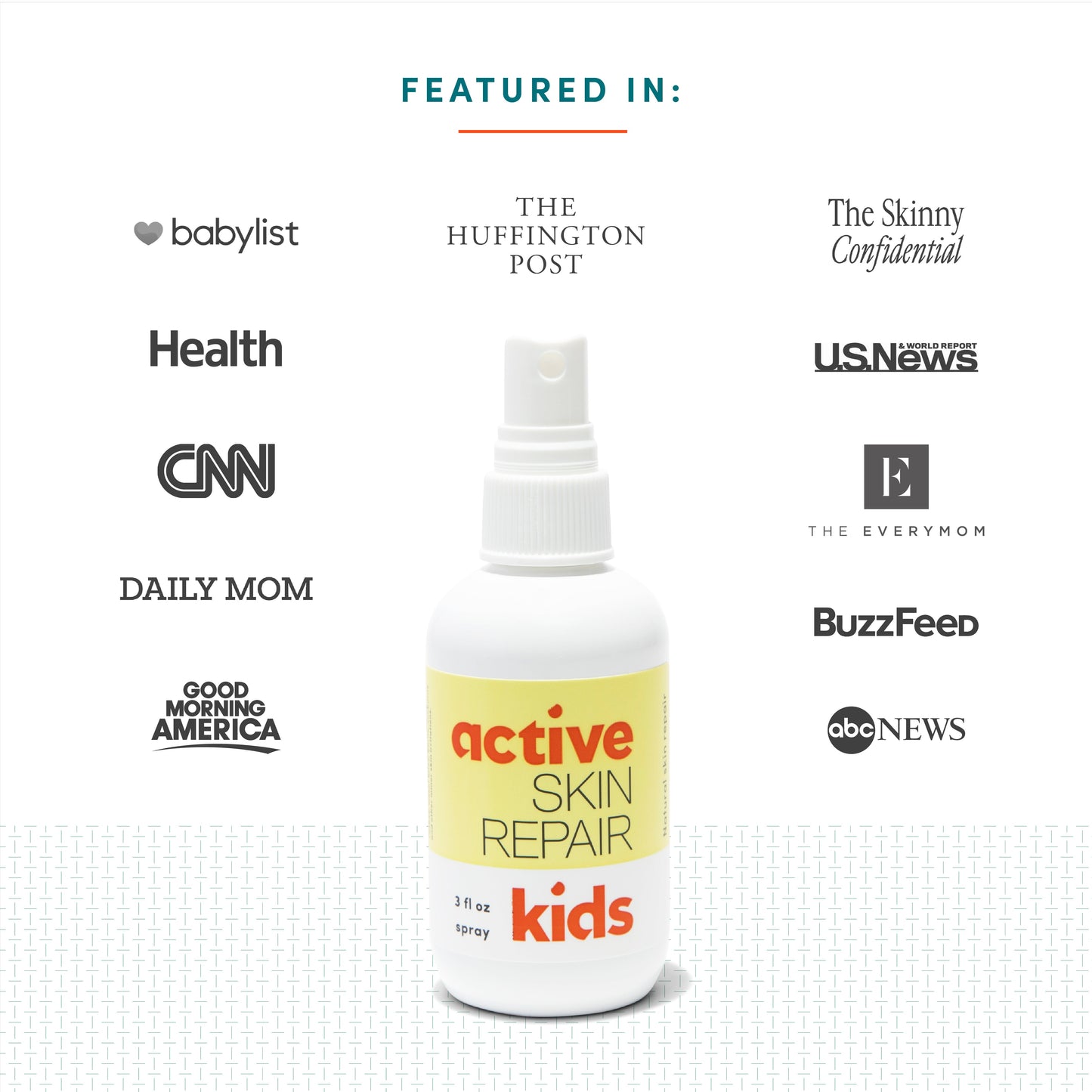 Active Skin Repair Kids Spray | FDA-Cleared Hypochlorous Acid First Aid Spray | 0.012% HOCl Wound Care for Children | Non-Stinging Antiseptic | Medical-Grade Formula | Made in USA - 3oz