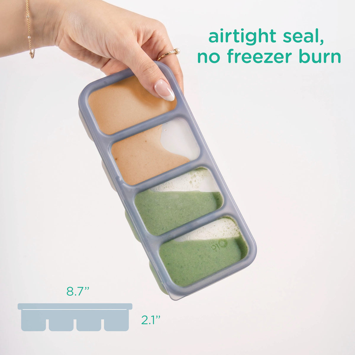 Olababy Silicone Baby Food Freezer Tray, 1/2 Cup Portions, with Lid