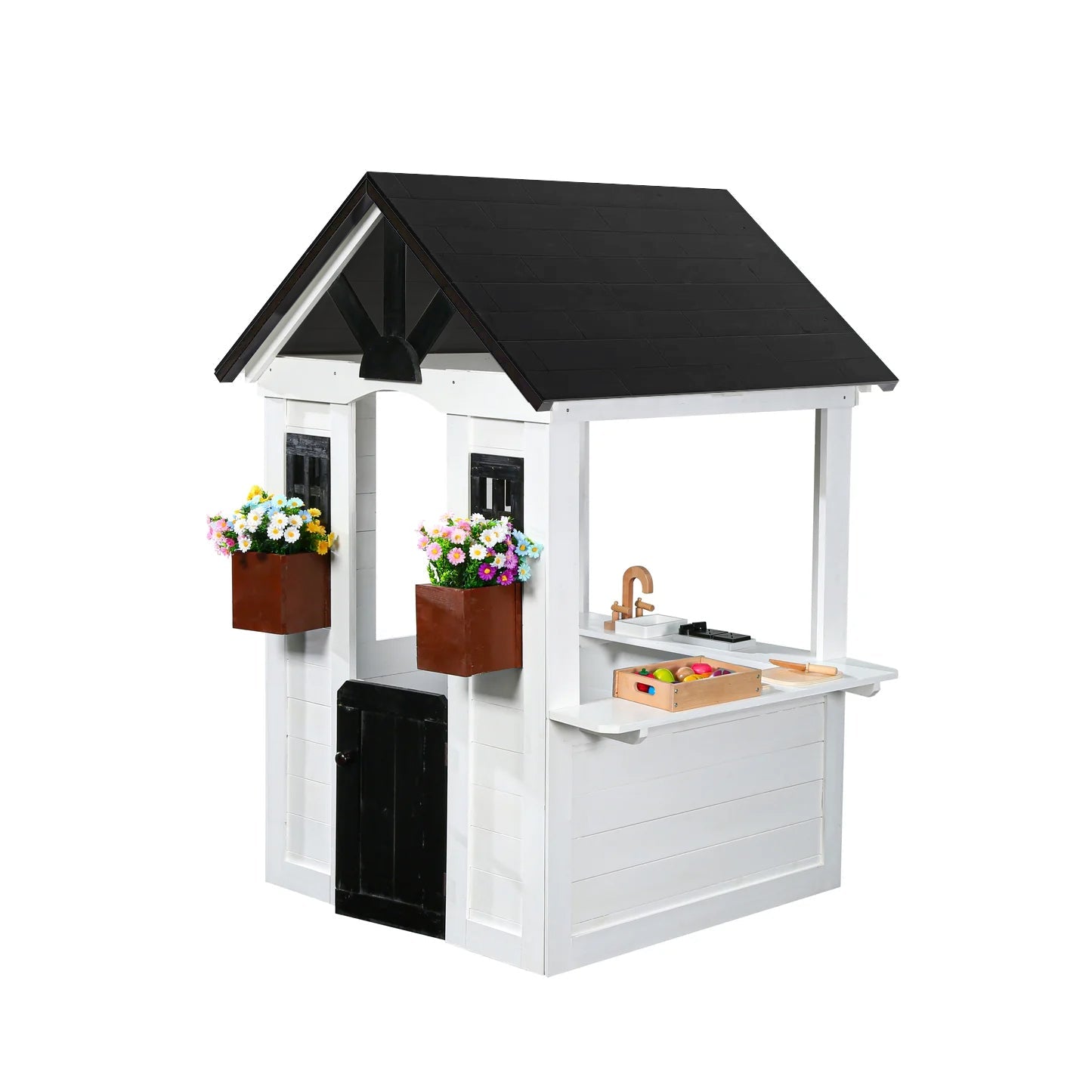 2Mamabees Sustainable Wooden Outdoor and Indoor Ajure Playhouse