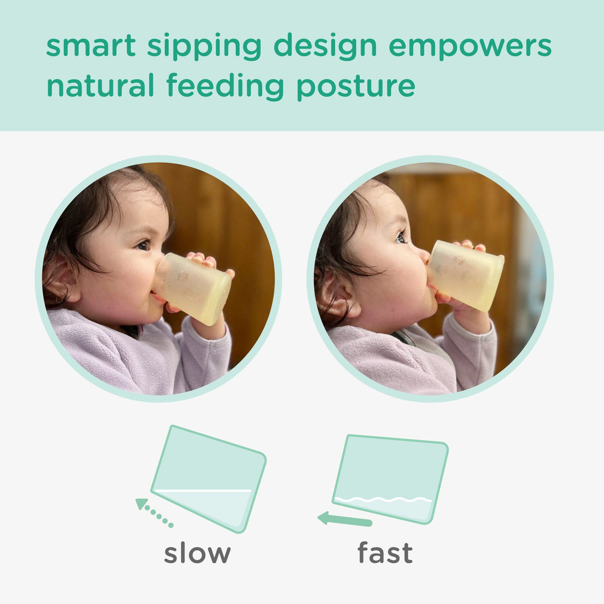 Olababy Small Open Cup for Babies, First Cup for 6 Months+ (2oz)