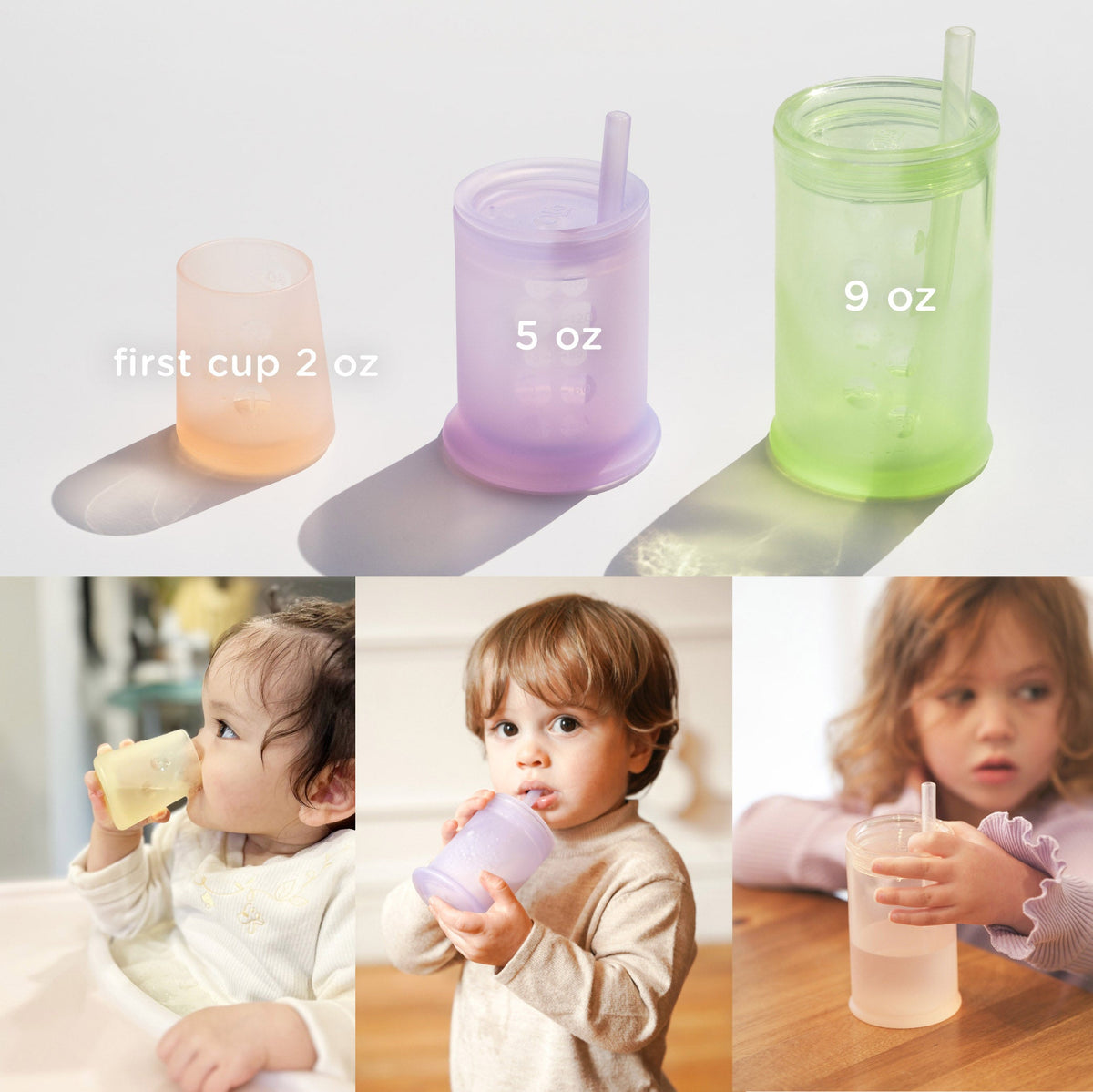 Olababy Small Open Cup for Babies, First Cup for 6 Months+ (2oz)