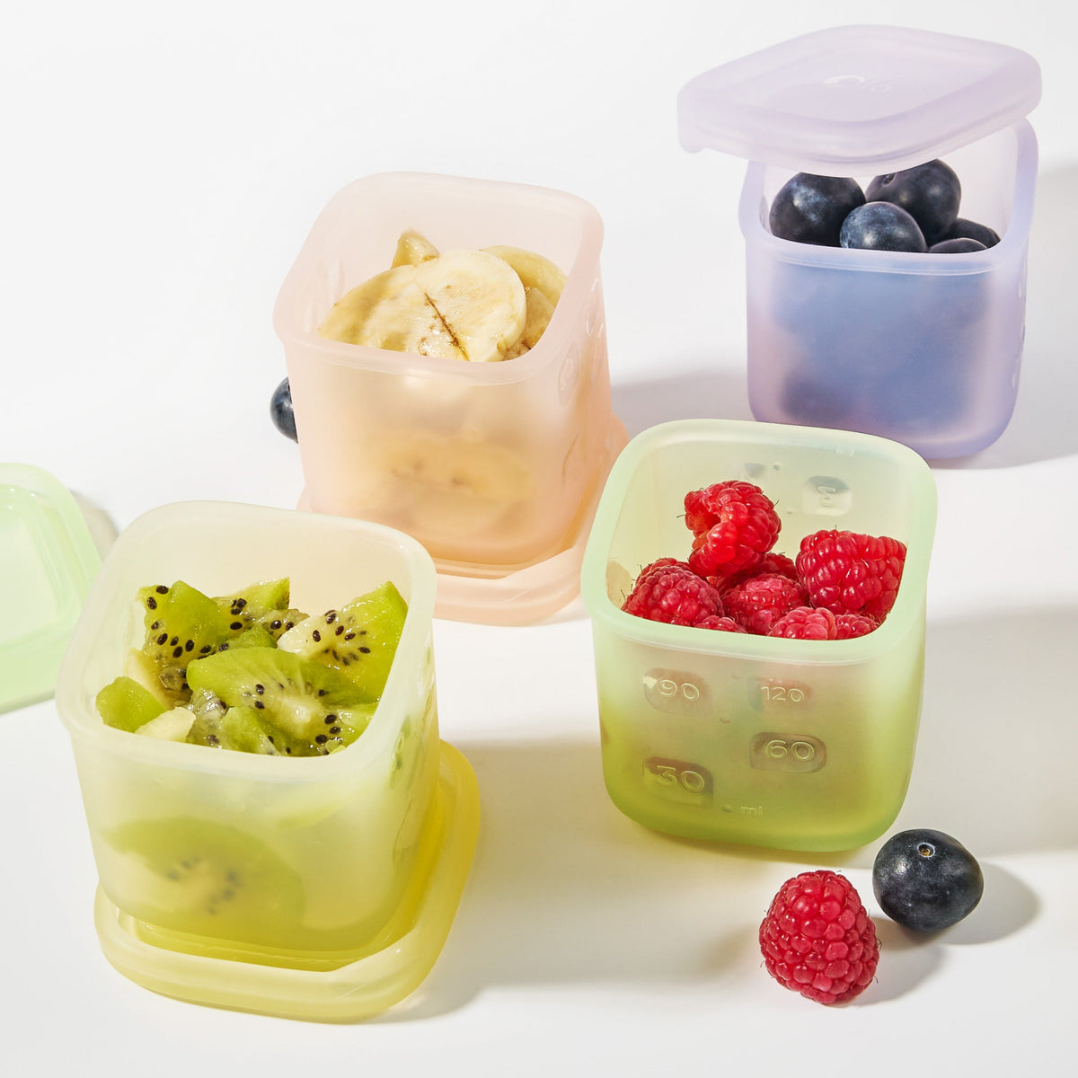 Olababy Silicone Baby Food Storage Containers, Freezer-Safe (4-Pack)