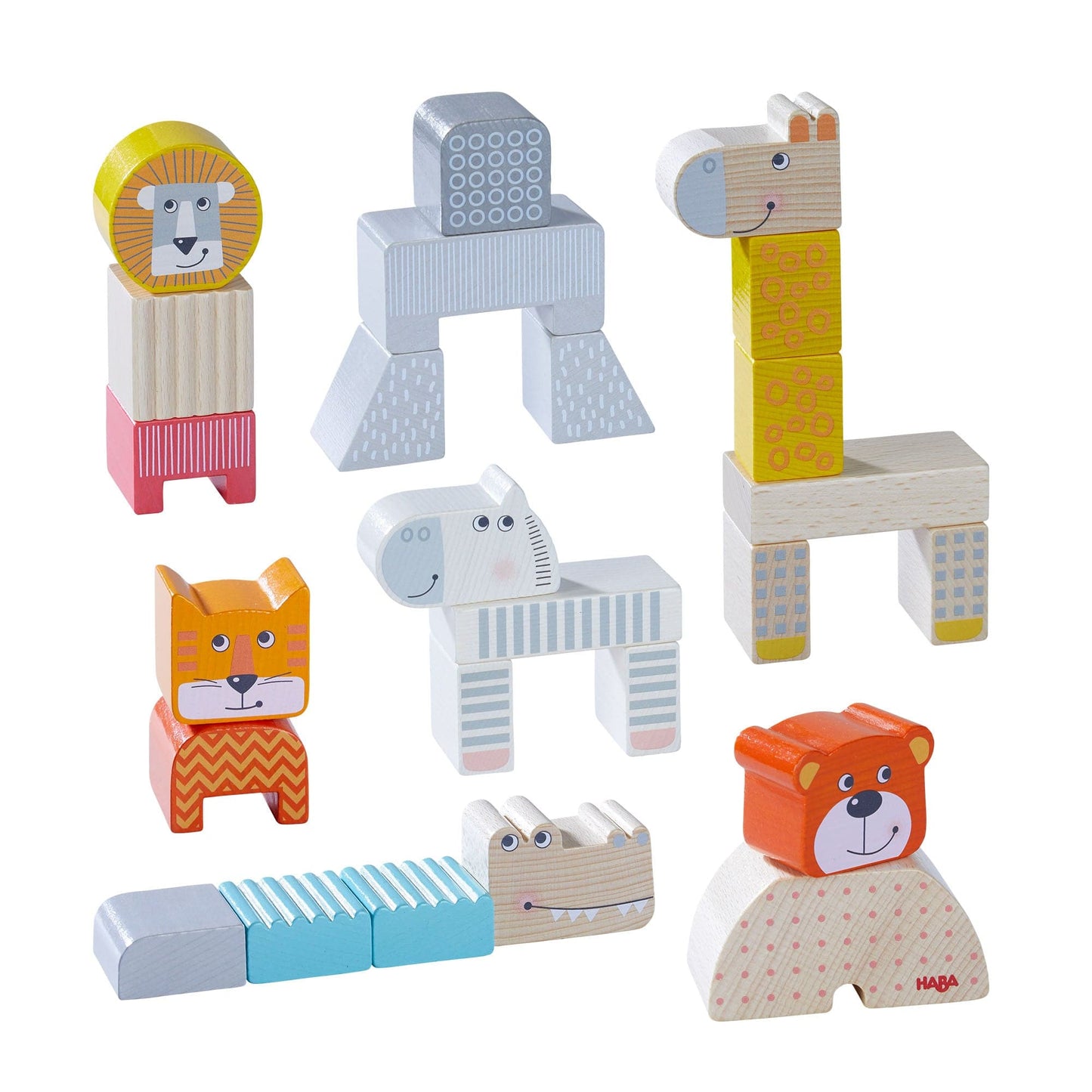 HABA Wooden Eco-Friendly Animal Parade Blocks