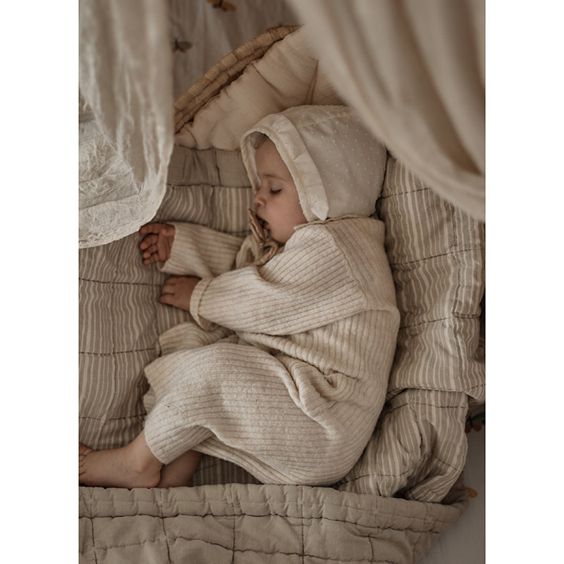 Anna Reversible Washed Cotton Baby Blanket – Sable, Medium