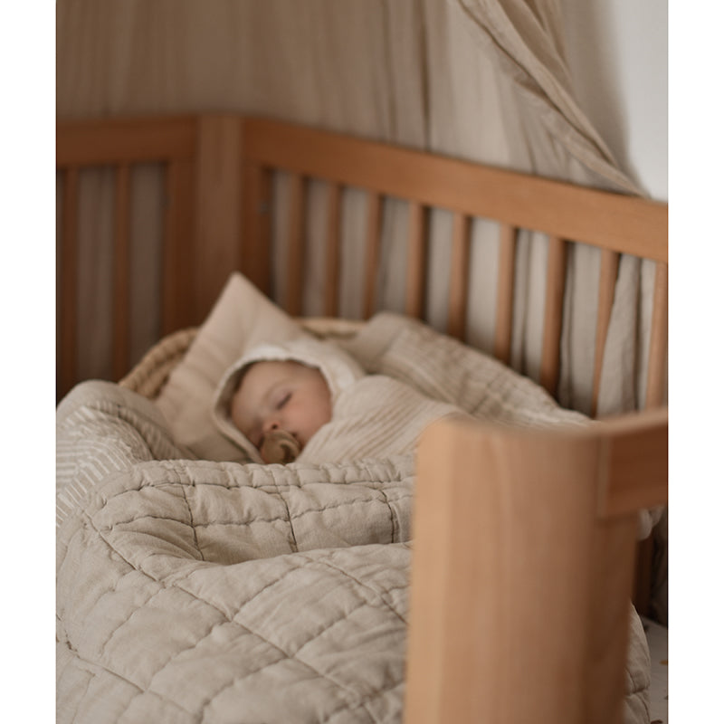 Anna Reversible Washed Cotton Baby Blanket – Sable, Medium