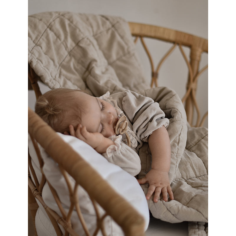 Anna Reversible Washed Cotton Baby Blanket – Sable, Small