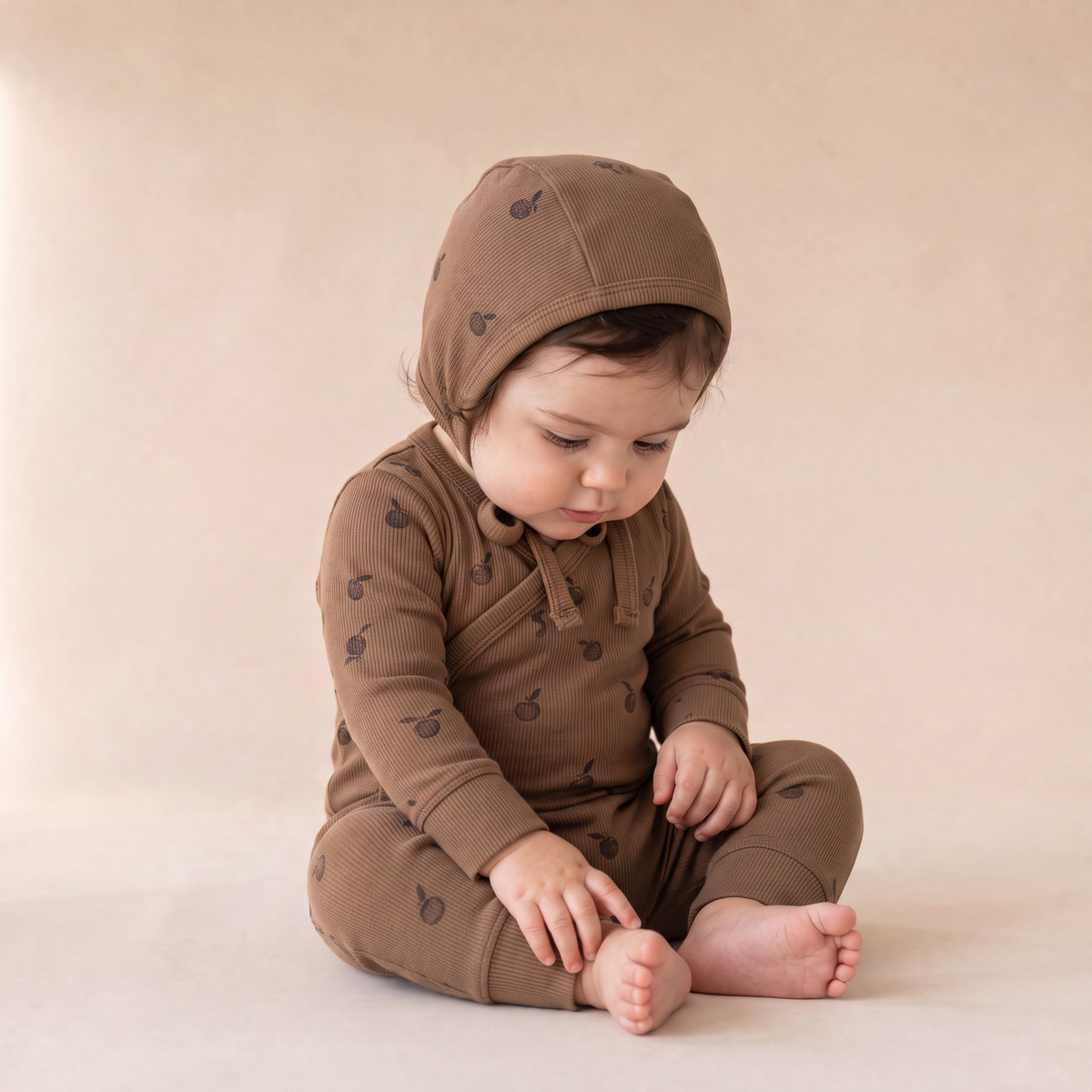 Organic Cotton Kimono Onesie & Pants Set for Babies – Apple