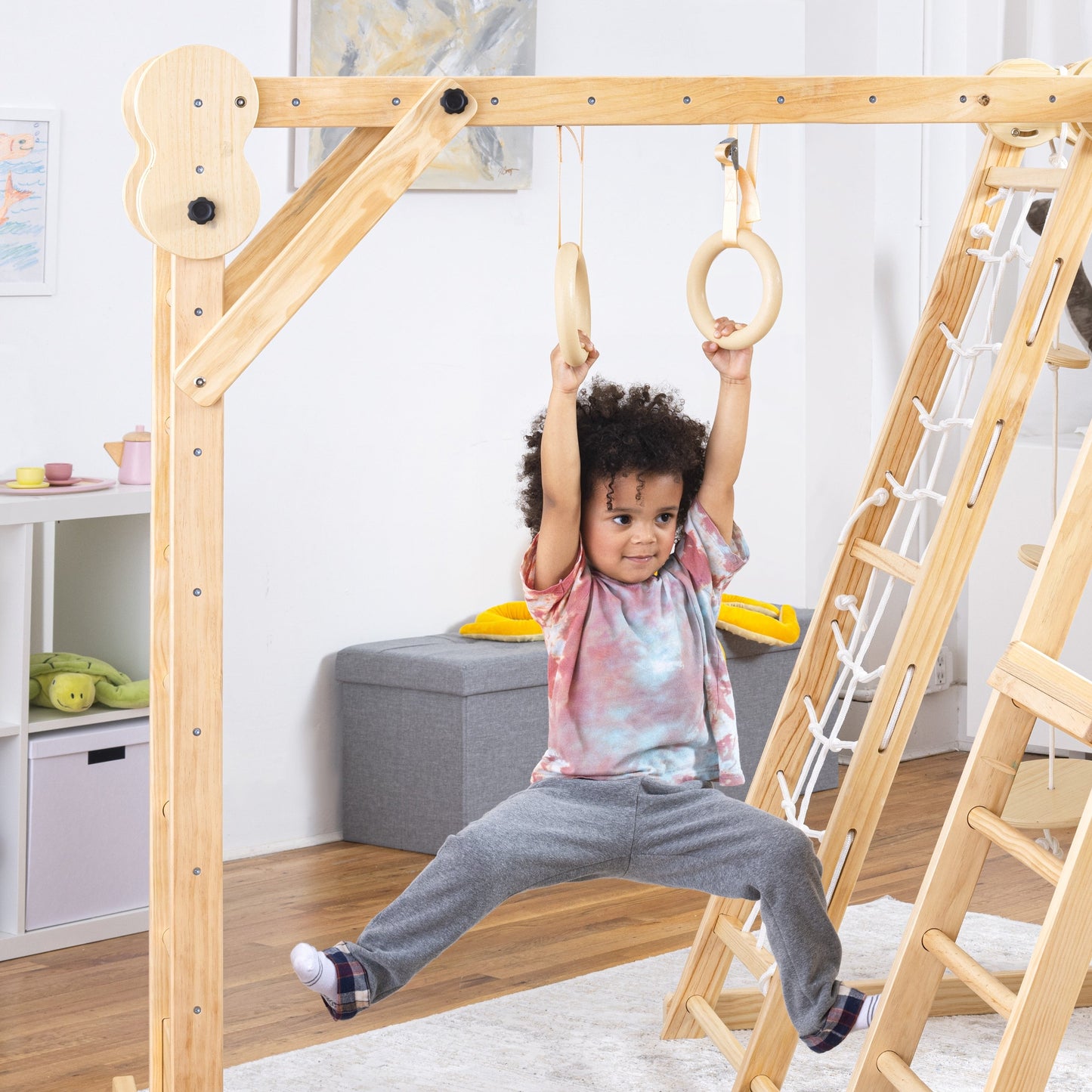 Avenlur Chestnut - 8-in-1 Eco-Friendly Wooden Jungle Gym for Toddlers