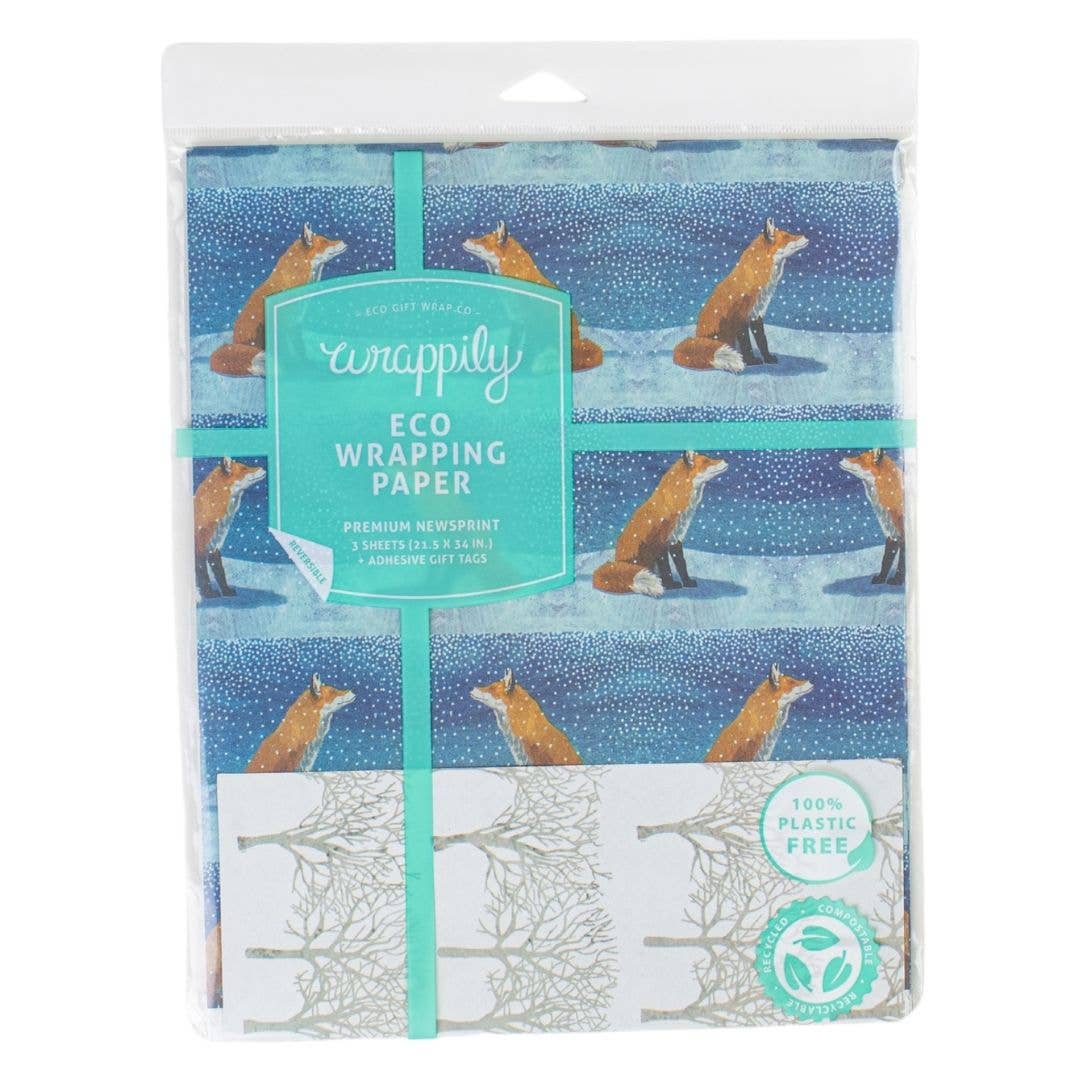 Fox Moment • Double-Sided Eco Wrapping Paper (Holiday Edition)