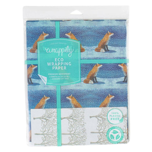 Fox Moment • Double-Sided Eco Wrapping Paper (Holiday Edition)