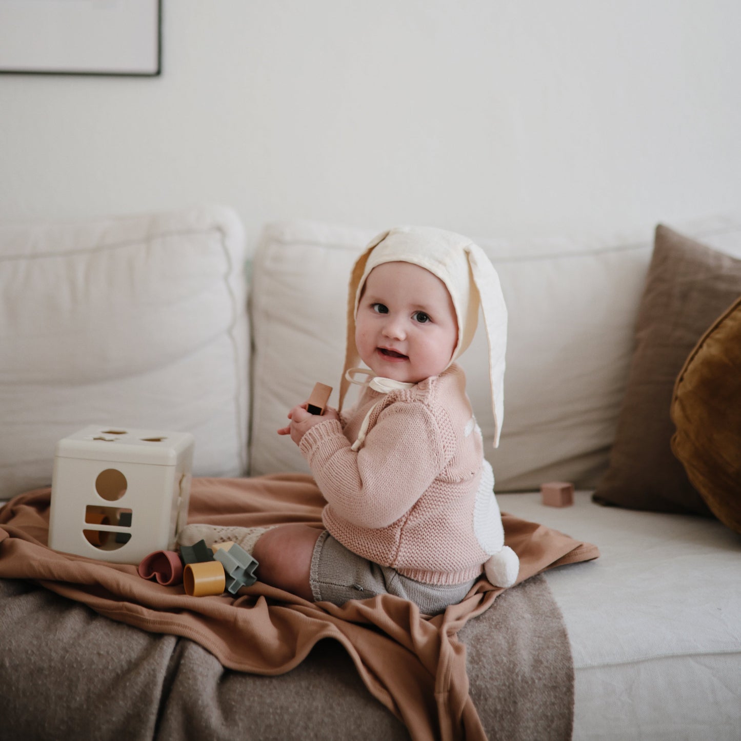 Mushie Organic Cotton Ribbed Baby Blanket