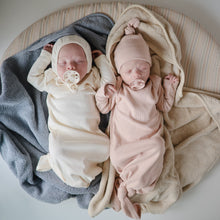 Load image into Gallery viewer, Mushie Organic Cotton Ribbed Baby Bonnet
