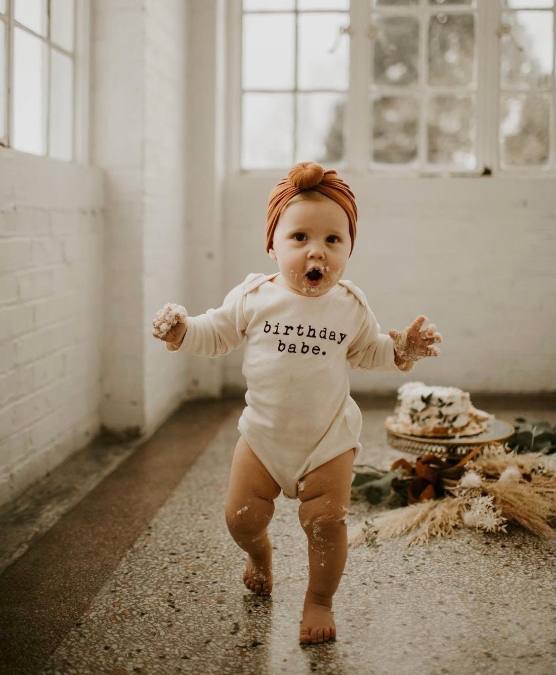 Birthday Babe Organic Cotton Baby Bodysuit – Long Sleeve, 0–24M