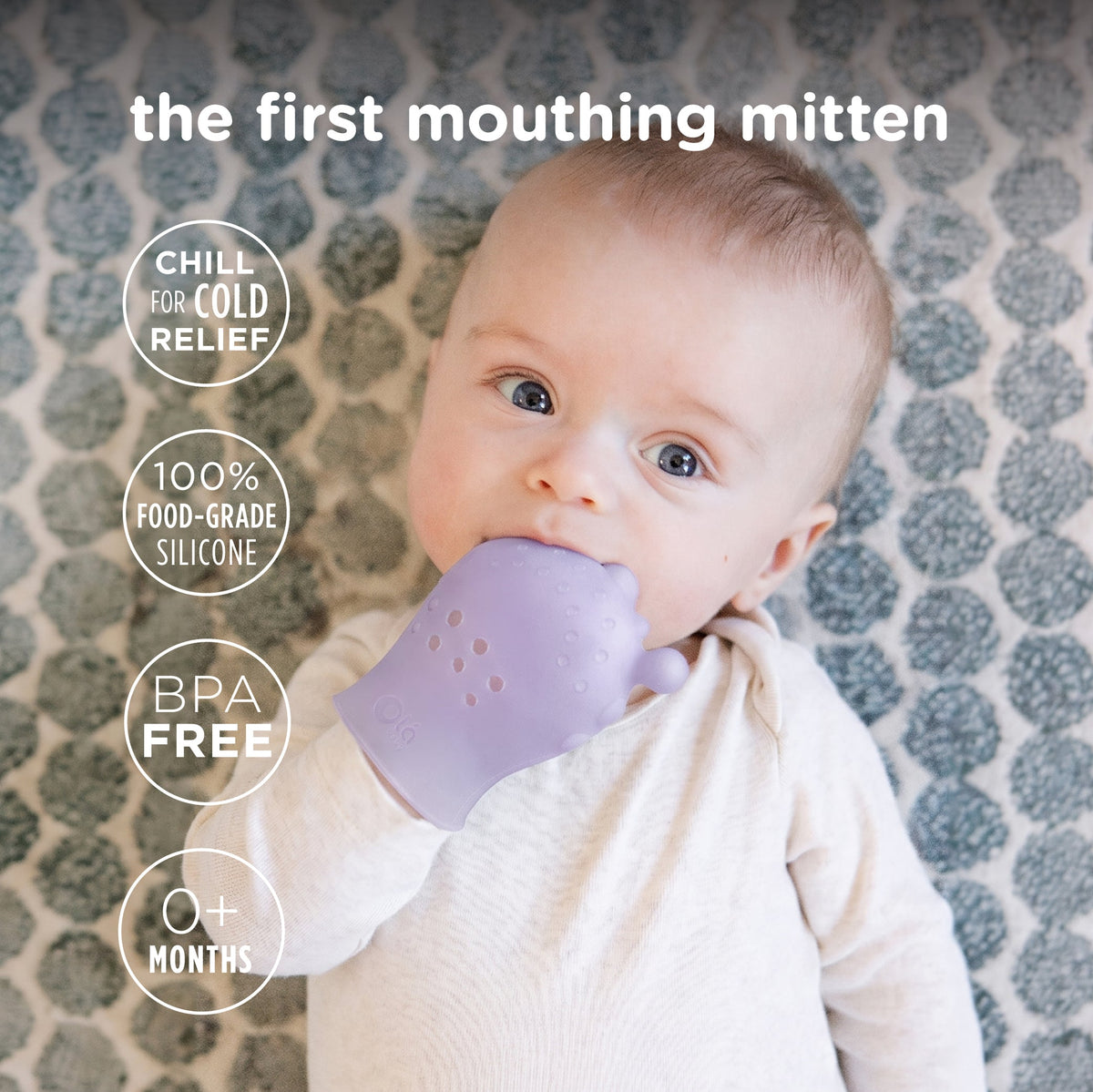 Olababy Teething Mitten for Babies 0-6 Months, Silicone (2-Pack)