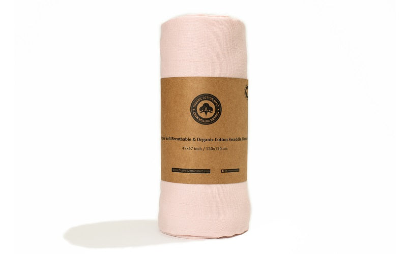 Organic Cotton Mart Sustainable Baby Girl Swaddle Blanket