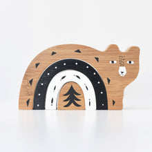 Load image into Gallery viewer, Wee Gallery Sustainable Bamboo Toddler Nesting Bear Stacking Toy
