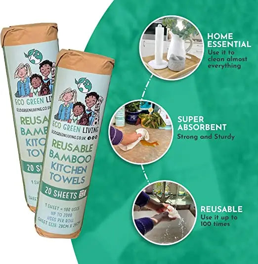 Reusable Bamboo Kitchen Towels