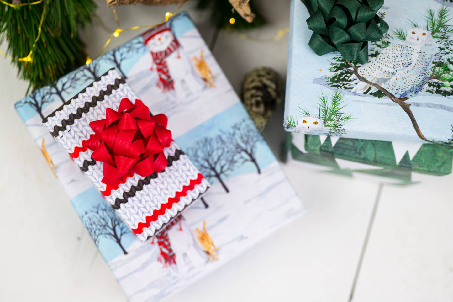 Knits 'n Kitty • Double-Sided Eco Wrapping Paper • Holiday Edition