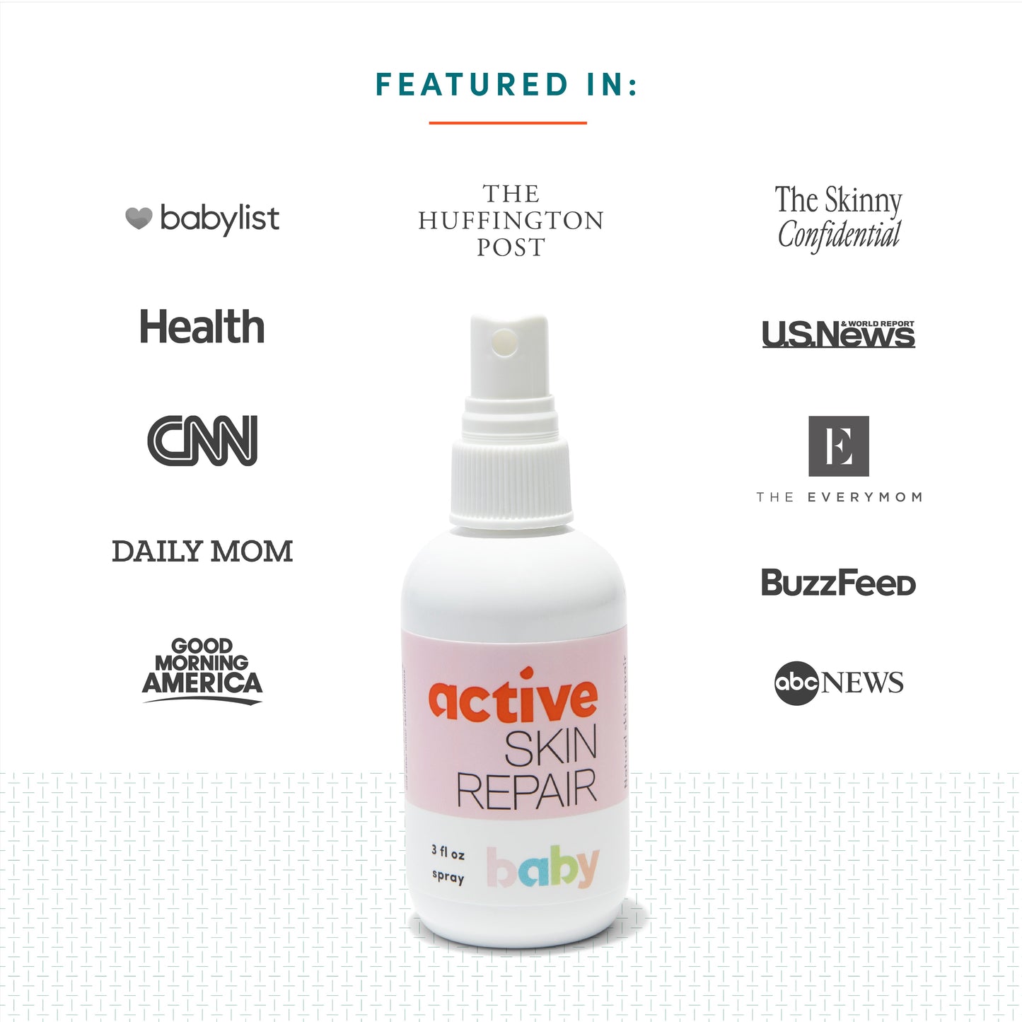 Active Skin Repair Baby Spray | FDA-Cleared Hypochlorous Acid for Babies | 0.012% HOCl Gentle Skin Care Spray | Medical-Grade Formula for Diaper Area & Sensitive Skin | Made in USA - 3oz