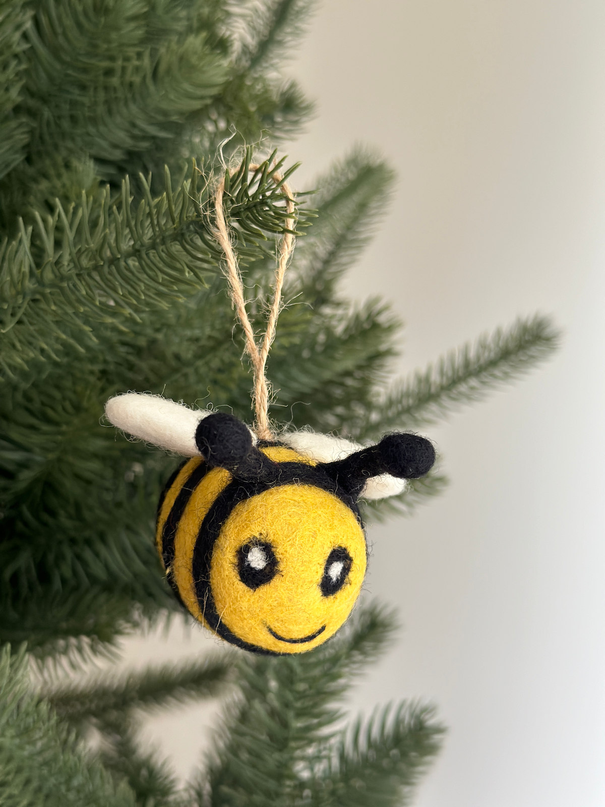 Bee Ornament – Handmade Wool Felt Holiday Decor