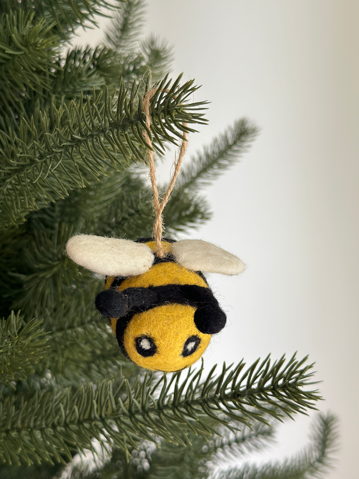Bee Ornament – Handmade Wool Felt Holiday Decor
