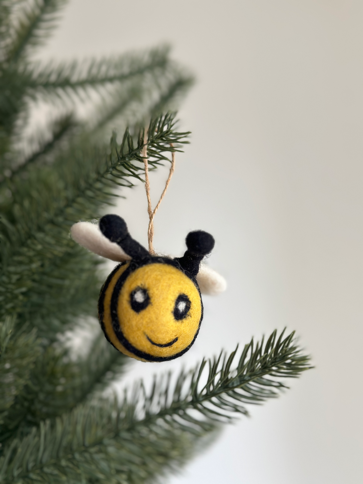Bee Ornament – Handmade Wool Felt Holiday Decor