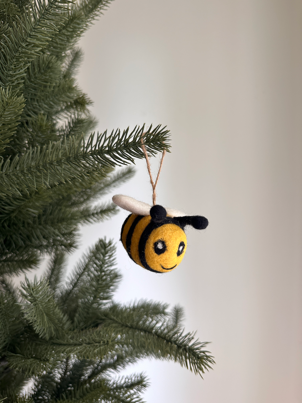 Bee Ornament – Handmade Wool Felt Holiday Decor