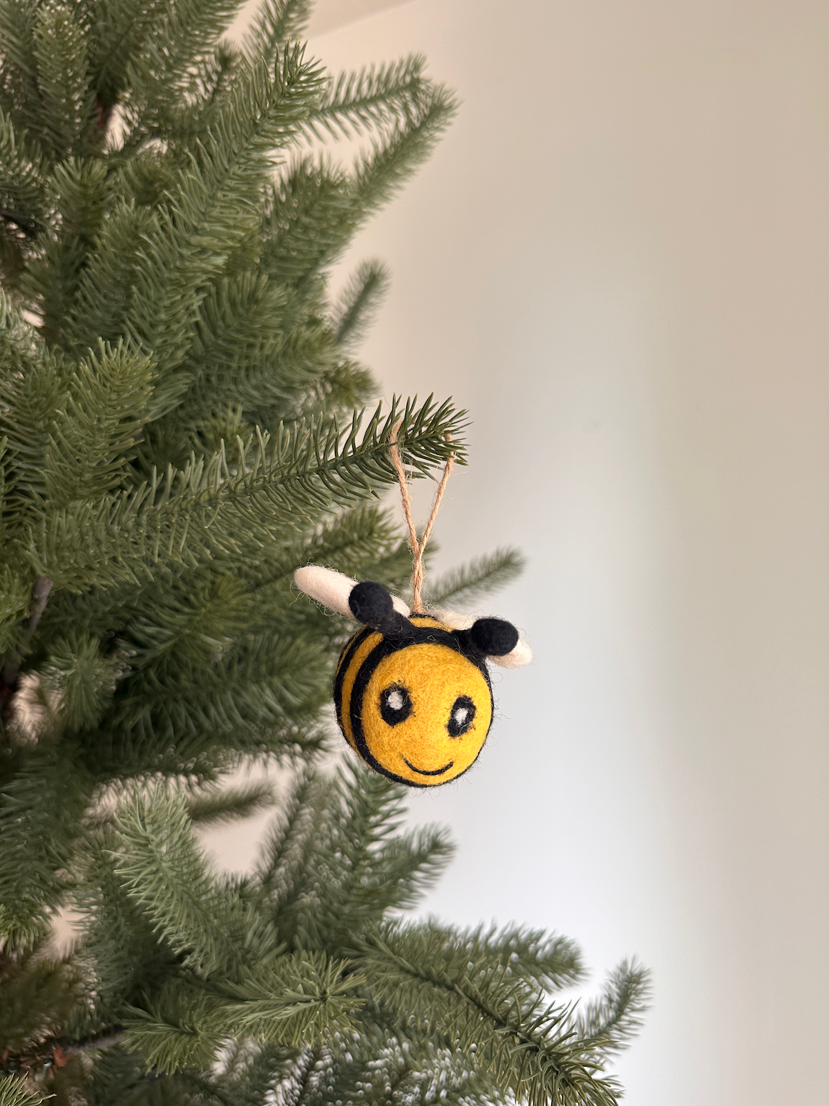 Bee Ornament – Handmade Wool Felt Holiday Decor
