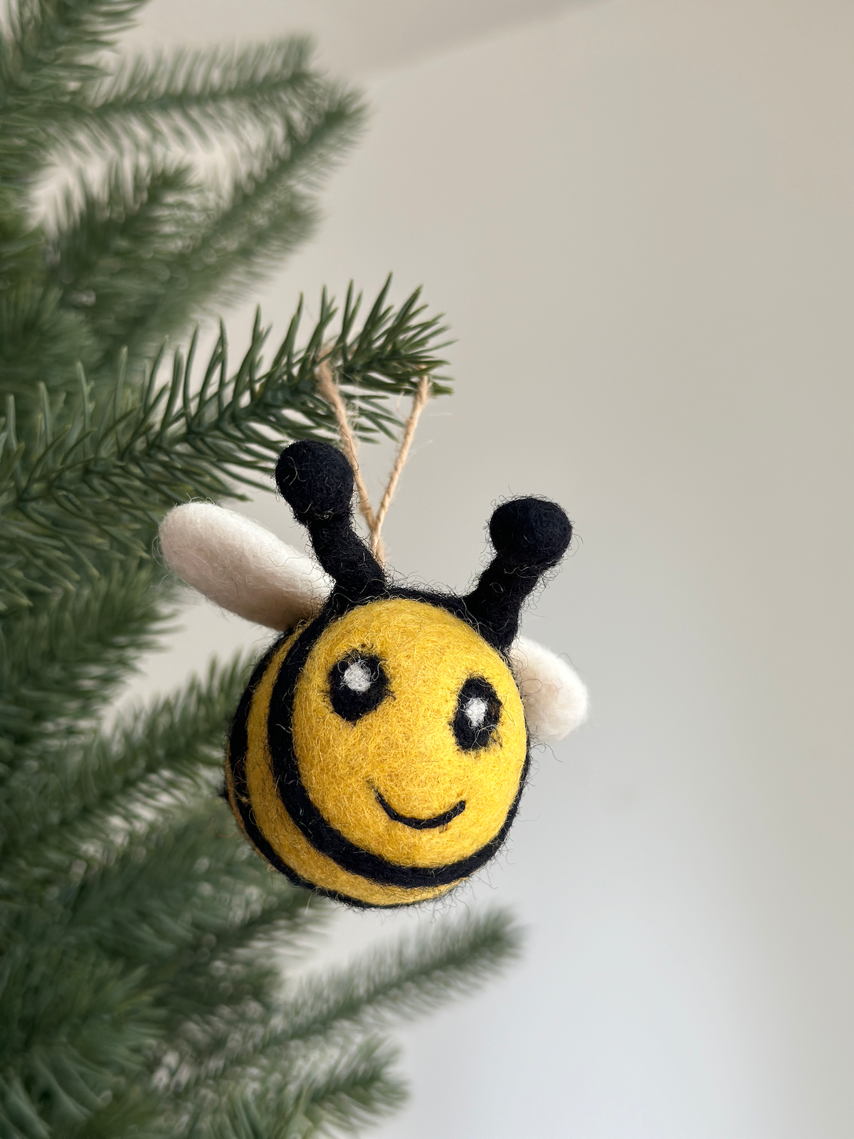 Bee Ornament – Handmade Wool Felt Holiday Decor