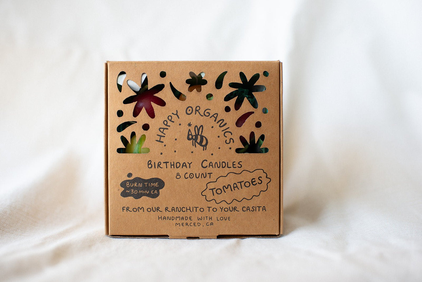 Beeswax Cherry Tomato Birthday Candles (8)