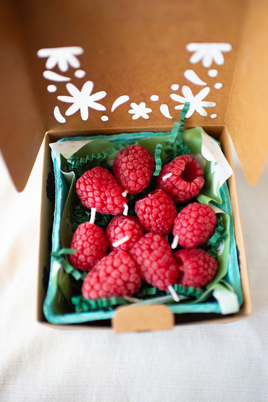 Beeswax Raspberry Birthday Candles