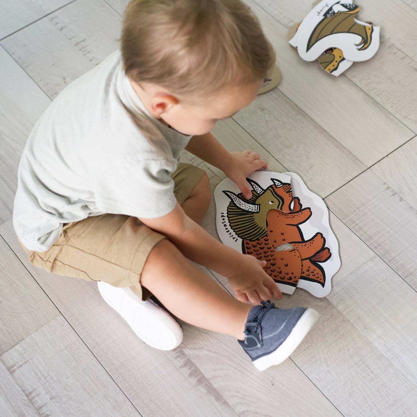 Wee Gallery Grow With Dinos Bundle | Eco-Friendly Growth Chart and Puzzle Set